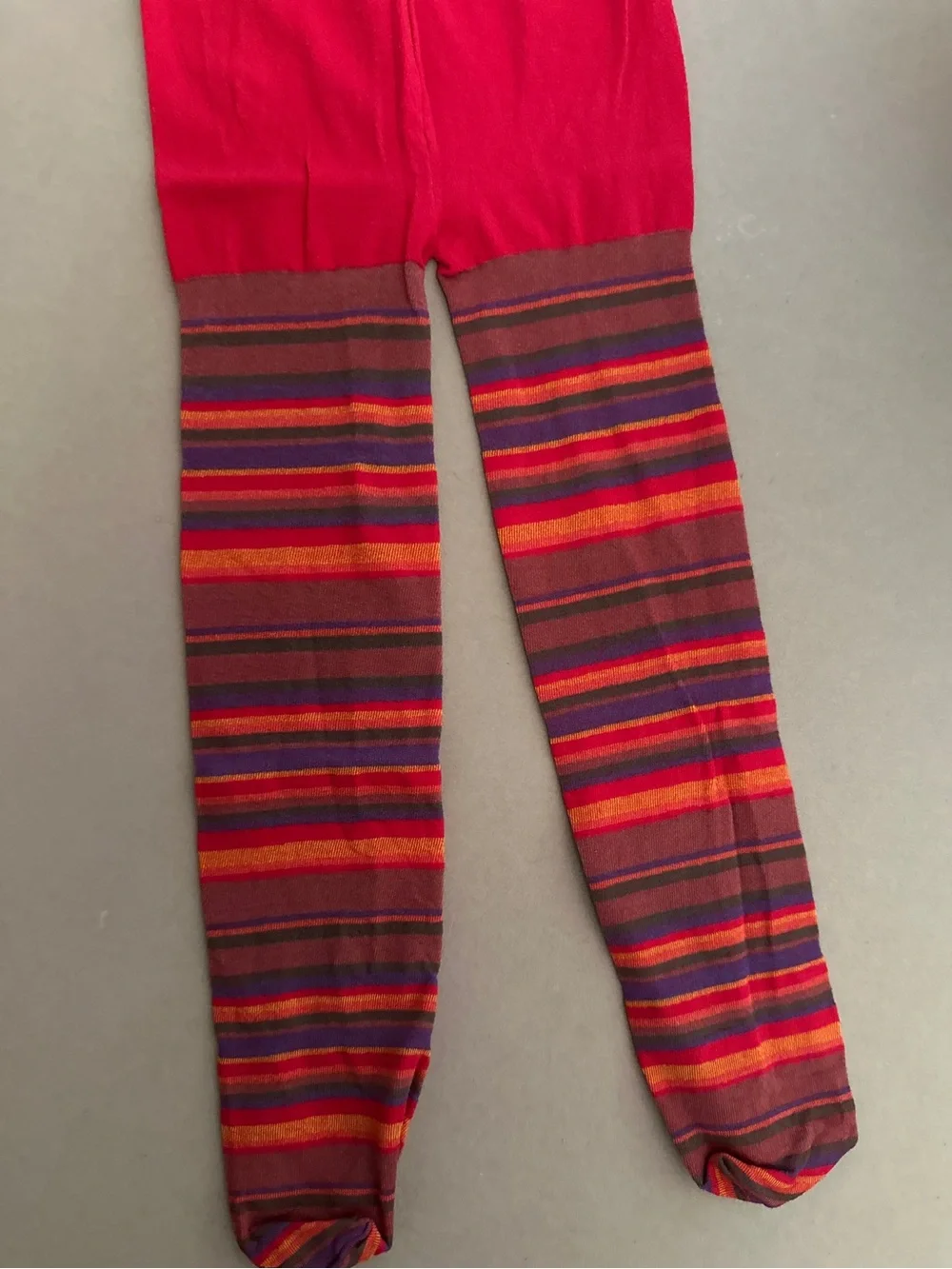 NEW Vintage Striped Red Multicolor Tights Kids 70s style Colorful READ DESCRIP